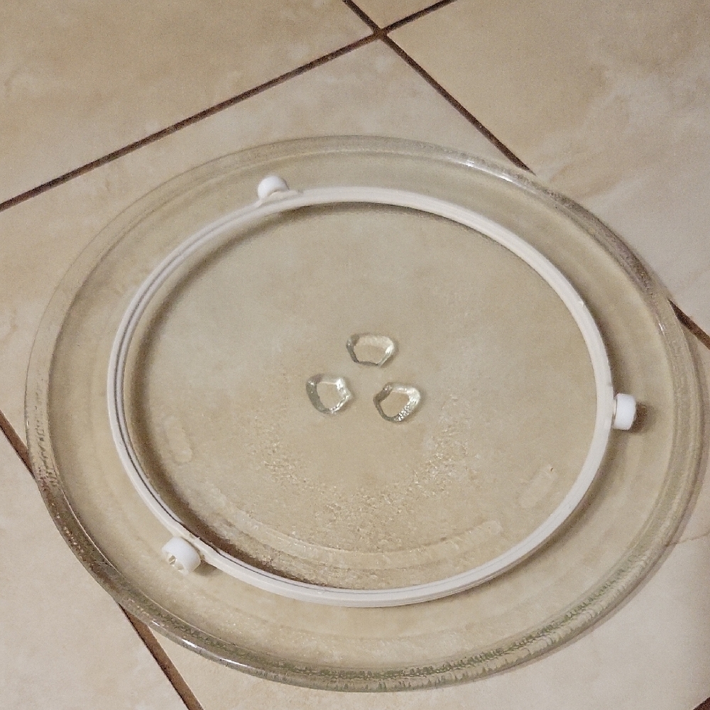 Small Microwave Plate And Ring Replacement 2 Piece Set 10in